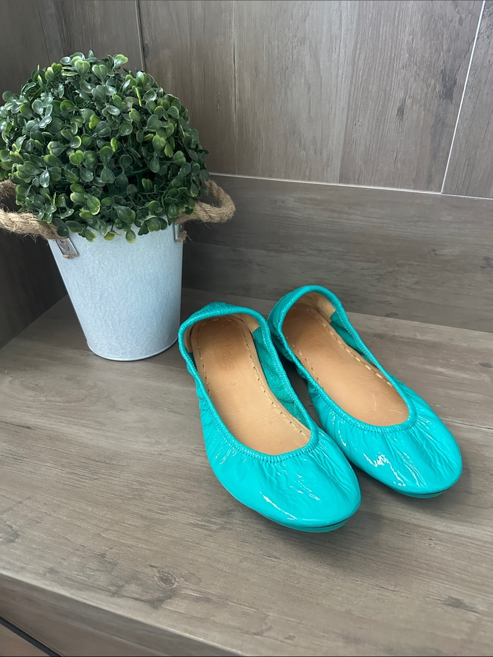 Tieks Blue Patent Leather Ballet Flats